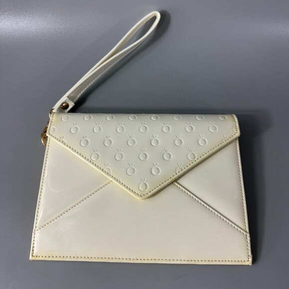 NWOT Pandora Ivory Patent Faux Leather Wristlet - Picture 1 of 15